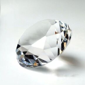 60mm Crystal Glass Diamond Shaped Decoration, Crystal Diamond Paperweight Jewelry for Home Office Decor, Wedding Centerpieces Decoration, Valentine's Day Gift - Pink