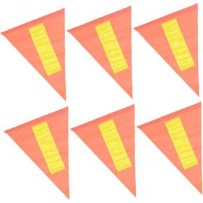 6Pcs reflective pennant bicycle warning flags bicycle trailer flag orange bicycle flag high visibility orange flags bicycle flag pole reflective bicycle flag child bike pvc
