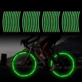 TOMALL 40pcs Reflective Wheel Rim Stripe Decals for Bicycle Wheels Car Cycling Bike Motorcycle Night Reflective Safety Decoration Stripe Universal Rim Reflective Stickers (Blue)