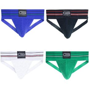 Golberg Athletic Supporters – 4 Pack in Assorted Colors – Contoured Waistband