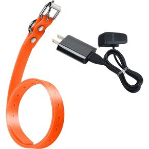 Charging Clip Charger for Garmin TT15Mini T5Mini TB10 PT10 PT6 for 3/4-Inch Dog Waterproof Collar Strap Anti-Odor Durable Adjustable TPU S/M/L Sizes Pink 27 Inches
