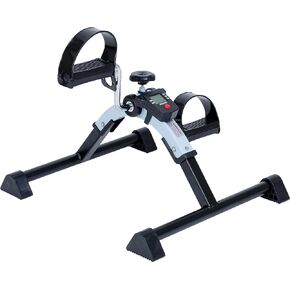 iLiving Under Desk Bike Pedal Exerciser with Electronic Display - Fully Assembled Folding Equipment, Mini Bike for Legs and Arms Workout, Portable and Easy-to-Use with LCD Screen (ILG-688), Blue