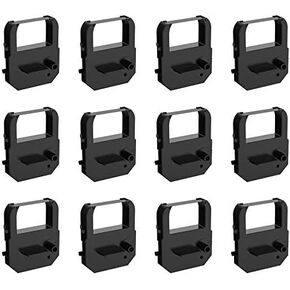 Replacement for Acroprint 39-0121-000 Time Clock Ribbon, Lathem E Series Ribbon Cartridge VIS6011, Used with Acroprint ES700, ES900, Lathem 1000E, 1500E, 1600E, 7000E, 7500E, Black, 12 Pack