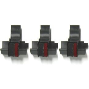 3 Pack - Compatible IR-40T Black/Red Ink Rollers, Works for Sharp EL1801P, Sharp EL1801PIII, Sharp EL2192, Sharp EL2620
