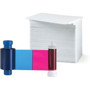 شريط ألوان Bodno Magicard MA100YMCKO - YMCKO - 100 مطبوعة بطاقات PVC عالية الجودة CR80 30 مل - الكمية 100