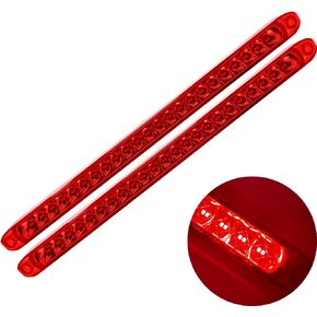 All Star Truck Parts] 2PC Red 17" 46 LED Light Bar Stop Turn Tail Third 3rd Brake Light Trailer Center Light Bar Car Truck Cargo Trailer Toy Hauler Trailer Tail Light Bar Surface Mount Waterproof