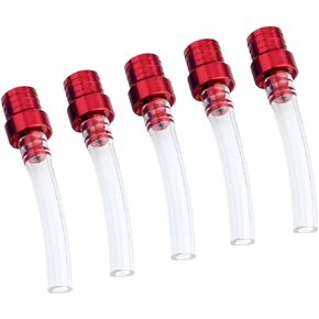 5PCS Motorcycle Gas Fuel Tank Cap Vent, Breathing Tube Hose Two-Way Fuel-Saving Vent Breather Cap, CNC Aluminum PVC Vent Hose Tube for All Dirt Bike Off-Road Motorcycles ATVs (5 Colors Mixed)