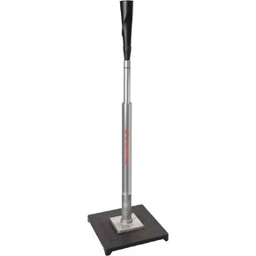 CHAMPRO Brute Spring-Loaded Batting Tee with Flexible Top and Weighted Base, Professional Grade Materials and Adjustable Height for Baseball and Softball,Silver
