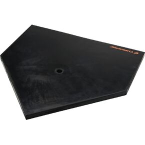 Champro Heavy Duty Reinforced Rubber Adjustable Batting Tee Home Plate Replacement Base, Black