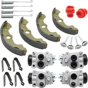 Front Brake Wheel Cylinders Shoes Kit for Honda Rubicon 500 Rincon 650 TRX500 TRX650 (Left&Right),OEM# 45310-HN2-006 45370-HN5-N01 06450-HN5-671