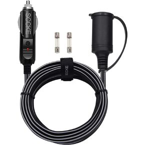 SCCKE 14AWG Premium Pure Copper 12V 24V Car Cigarette Lighter Socket Extension Cord, 10ft / 3.05m 14 AWG Cable Wire For Car inverter Air pump electric cup car refrigerator etc