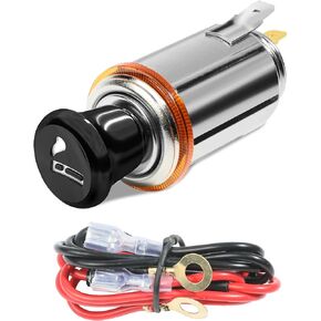 Car Cigarette Lighter with Cable,Car Cigarette Lighter Element Socket Plug Socket,12V Auto Cigarette Lighter with Eject Button,Cigarette Lighter Replacement Accessory Push Button