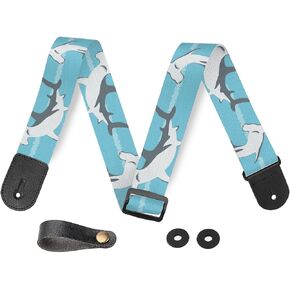 Gryliko Sharks Acoustic Guitar Straps Personalized Electric Bass Guitar straps,Diy Guitar Strap For Guitar Starter in Saudi Arabia