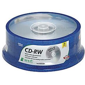 Office Depot Brand CD-RW Rewritable Media Spindle, 700MB/80 Minutes, 12x, Pack Of 25 in Saudi Arabia