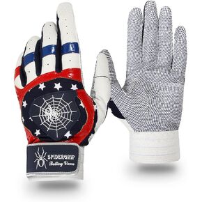 J&S Sporting Spider Grip Baseball Softball Batting Gloves for Mens and Kids