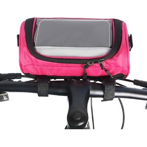 ZUKKA Bike Handlebar Bag Large-Capacity Adjustable Waterproof Front Handlebar Bags with Transparent Pouch Touch Screen for Bicycles Handlebar Women Men