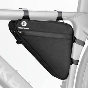 ROCKBROS Bike Frame Bag, Reflective Bicycle Storage Triangle Bag with Mesh Side Pockets, Cycling Pouch for Road Mountain MTB Gravel(1.5L)