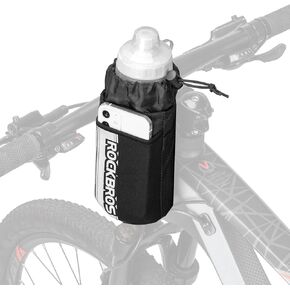 ROCKBROS Bike Water Bottle Holder Bag Bike Bag Handlebar Stem Bag Bicycle Cup Drink Holder Insulated Stem Bag Food Snack Bike Accessories Storage Pouch Bag for Mountain Road Bike