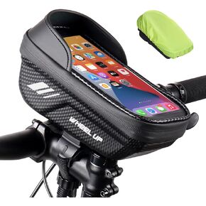 حامل هاتف للدراجة، حقيبة كبيرة للدراجة، حامل للهاتف الخلوي EVA مع شاشة تعمل باللمس من مادة TPU وواقي من الشمس وغطاء للمطر متوافق مع الهاتف المحمول أقل من 7.0 بوصة in Kuwait
