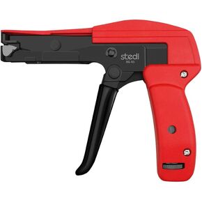 stedi Cable Tie Gun, Ergonomic Hand Operated Zip Tie Gun [Premium], Sharp and Wear Resistant, Cable Wire Fastening and Cut-Off Tie Tool, Special for Cut Plastic Nylon Ties, Red, 6.3 Inches Length