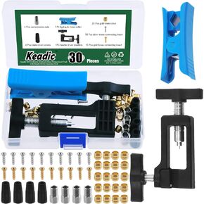 Keadic 50 Pcs Bicycle Hydraulic Hose Fitting Insert Tool with Needle Driver Insertion Tool, Lever Covers, Brake Olive and Brass Connecting Insert Kit for Bike BH90/BH59 Replacement Part