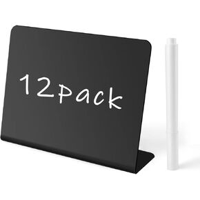 12 PCS Mini Chalkboard Signs for Food 4"x3" Food Labels for Party Buffet - Small Chalkboard Signs - Chalk Signs for Wedding, Table Signs, Message Board, Place Cards& Event Decoration