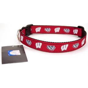 Wisconsin Badgers Ribbon Dog Collar - Medium