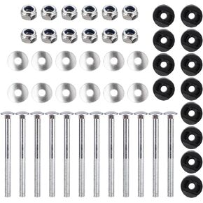 CALIDAKA 12 Pack Galvanized Steel Trampoline Screws, Jump Stability Tool, Trampoline Enclosure Pole Ga p Spacers Screw Diameter 6mm/0.24inch, Total Length 77mm/3.03inch