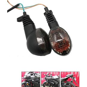 motoparty Motorcycle Turn Signals For KAWASAKI EX250R NINJA 250R KLX250S KLX250SF VN650 Vulcan S Front/Rear Turn Signal Indicator Light Blinker Lamp Motorcycle, (Smoke Shell)