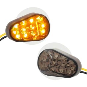 NTHREEAUTO Smoked Flush Mount Turn Signal LED Indicator Light Compatible with Yamaha YZF R1 R6 R6S, 12V Universal Motorcycle