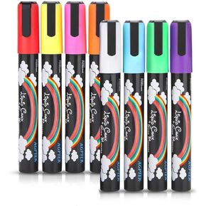 AGPTEK® Fluorescent Marker Pen 8 Colors/set for LED Writing Menu Board