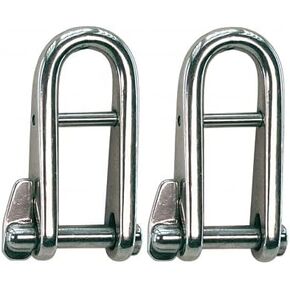 MarineNow 316 Stainless Steel Captive Key Pin Halyard D-Shackle with Bar Choose Size and Quantity