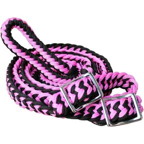 HILASON Braided Poly Barrel Horse Racing Reins Flat Grip Knots 1" X 8Ft | Horse Racing | Barrel Rein Horse | Horse Racing Gifts