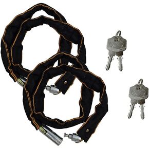 2 Pieces Bicycle Chain Lock,Chain Bicycle Lock Durable Security Anti-Theft Bike Chain Lock with 4 Keys Door Lock for Bicycle,Motorcycle,Mountain,Road Cycling