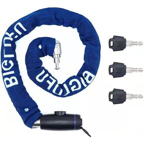 Bike Chain Lock, BIGLUFU 3 Feet Heavy Duty Bicycle Chain Lock, 9mm Thicker Anti-Theft Security Lock with 3 Keys for Bike, Motorcycle, Door, Gate, Fence, Scooter