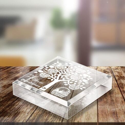 4 Years Wedding Anniversary, 4 Years of Marriage, 4 Years Together, Traditional Fruit Gift for 4th Anniversary, Husband & Wife, 4 Years Down Forever to Go Keepsake and Paperweight in Saudi Arabia