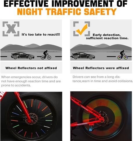 50Pcs Bicycles Spoke Reflectors and Safety Reflective Tapes Kit Bicycle Spoke Wheel Warning Reflectors Stickers Waterproof Outdoor Bike Spoke Skins for Bicycles Car Motorcycle DIY Decoration in Saudi Arabia