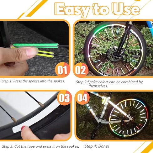 50Pcs Bicycles Spoke Reflectors and Safety Reflective Tapes Kit Bicycle Spoke Wheel Warning Reflectors Stickers Waterproof Outdoor Bike Spoke Skins for Bicycles Car Motorcycle DIY Decoration in Saudi Arabia