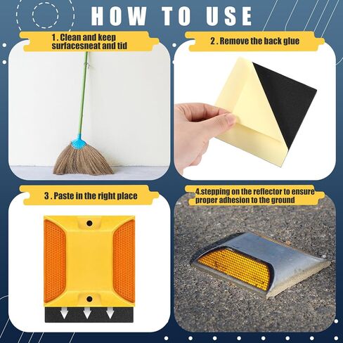 10 Pieces Adhesive Sticky Pads for Road Reflectors 4 Inch Easy Installation Driveway Reflector Markers Tape Glue for Reflector Markers for Street, Pavement and Asphalt in Saudi Arabia