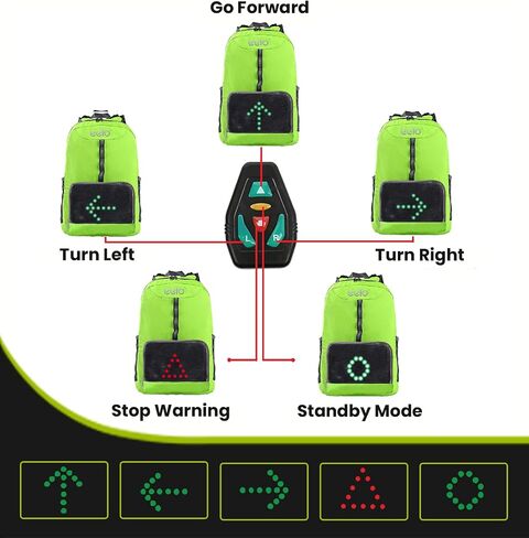 حقيبة ظهر Cyglo للسلامة لركوب الدراجات مع مؤشرات إشارة LED خلفية. حقيبة ظهر عاكسة مع أضواء اتجاه وامضة in Kuwait