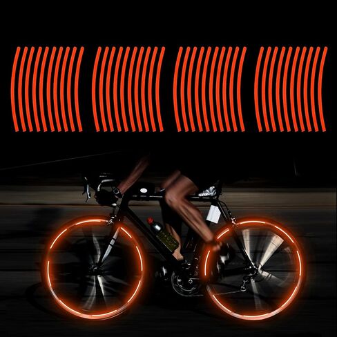 TOMALL 40pcs Reflective Wheel Rim Stripe Decals for Bicycle Wheels Car Cycling Bike Motorcycle Night Reflective Safety Decoration Stripe Universal Rim Reflective Stickers (Blue) in Saudi Arabia