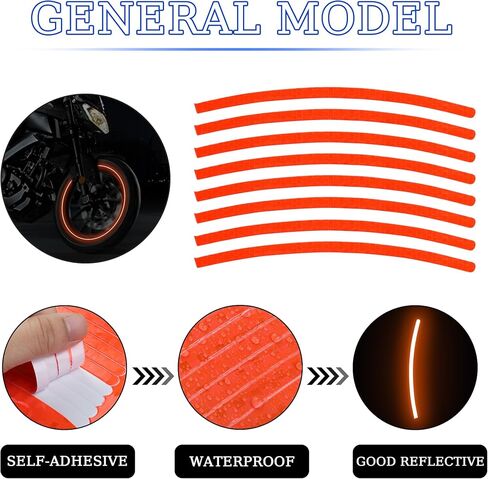 TOMALL 40pcs Reflective Wheel Rim Stripe Decals for Bicycle Wheels Car Cycling Bike Motorcycle Night Reflective Safety Decoration Stripe Universal Rim Reflective Stickers (Blue) in Saudi Arabia