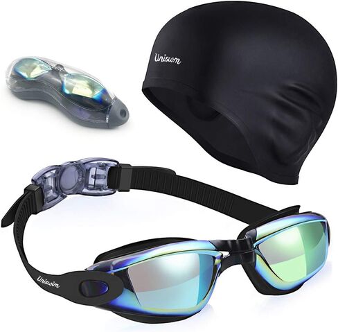 Swimming Goggles Swimming Cap Set Swim Glasses Silicone Swim hat Pack for Adults with Anti Fog Glasses for Swimming in Saudi Arabia