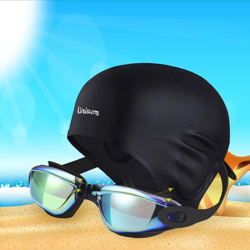 Swimming Goggles Swimming Cap Set Swim Glasses Silicone Swim hat Pack for Adults with Anti Fog Glasses for Swimming in Saudi Arabia