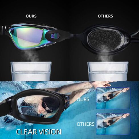 Swimming Goggles Swimming Cap Set Swim Glasses Silicone Swim hat Pack for Adults with Anti Fog Glasses for Swimming in Saudi Arabia