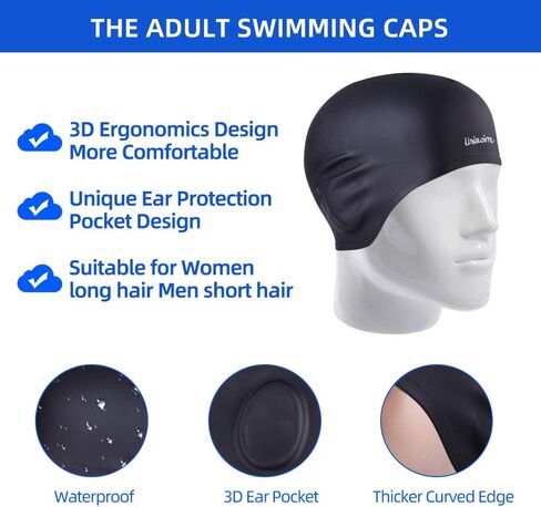 Swimming Goggles Swimming Cap Set Swim Glasses Silicone Swim hat Pack for Adults with Anti Fog Glasses for Swimming in Saudi Arabia