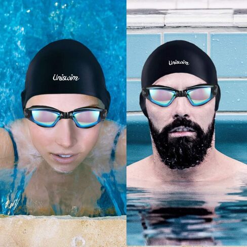 Swimming Goggles Swimming Cap Set Swim Glasses Silicone Swim hat Pack for Adults with Anti Fog Glasses for Swimming in Saudi Arabia