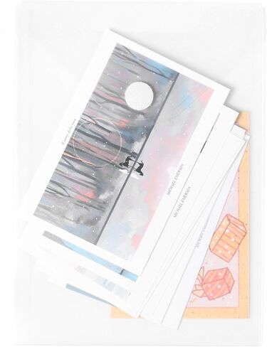 7x9 Clear Plastic Envelopes Hook Loop Closure Receipt Stickers Storage Holder 10 Pack in Saudi Arabia
