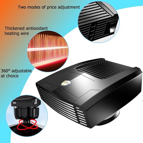 【New 2023】Portable Car Heater,2 in 1 Auto Car Heater, Fast Heating Windshield Defrost Defogger Cooling Car 12V Lighter Heater with Heating & Cooling Window Defroster for Car in Saudi Arabia