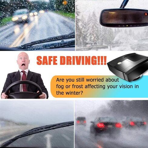 【New 2023】Portable Car Heater,2 in 1 Auto Car Heater, Fast Heating Windshield Defrost Defogger Cooling Car 12V Lighter Heater with Heating & Cooling Window Defroster for Car in Saudi Arabia